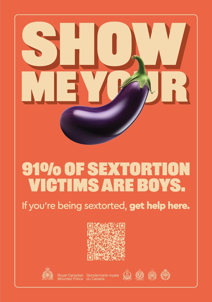 La campagne de sensibilisation à la sextorsion de la GRC met en avant un émoji d'aubergine.