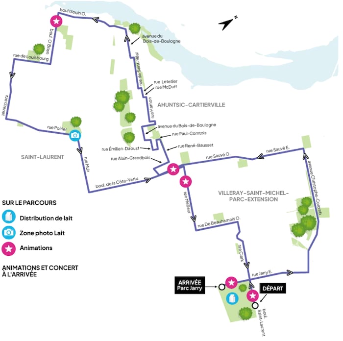 Une capture d'écran du parcours du Tour la Nuit sur le site du festival.