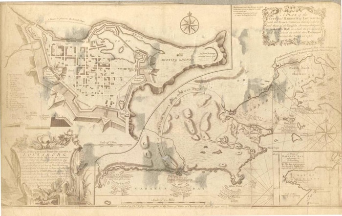 Une carte du fort de Louisbourg.