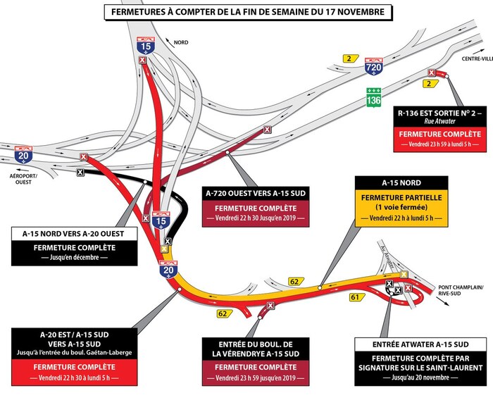 Turcot Interchange Map L'échangeur Turcot paralysé en partie... et pour longtemps | Radio-Canada