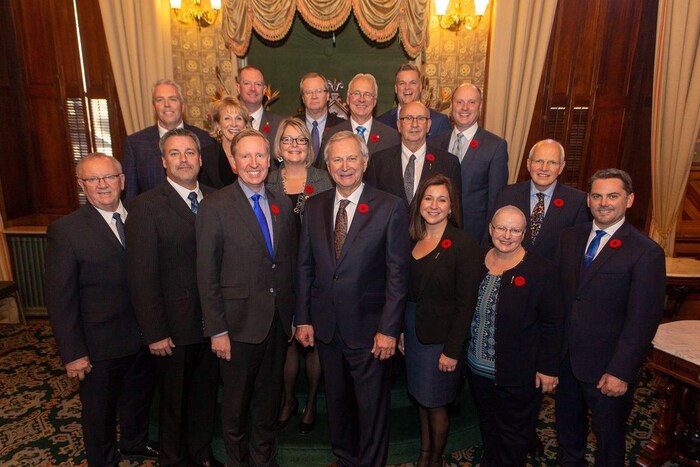 Le conseil des ministres du gouvernement de Blaine Higgs.