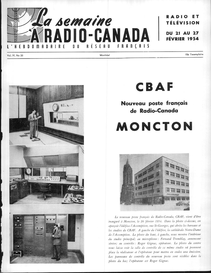 Première page d'une revue avec photos de la nouvelle station CBAF.