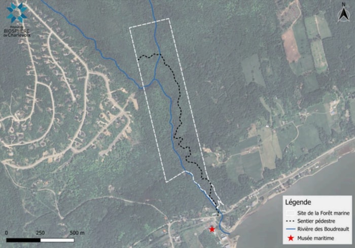 Le site reconnu couvre une portion de 36,7 hectares du sentier de la Forêt-Marine/La Seigneurie, situé aux Éboulements.