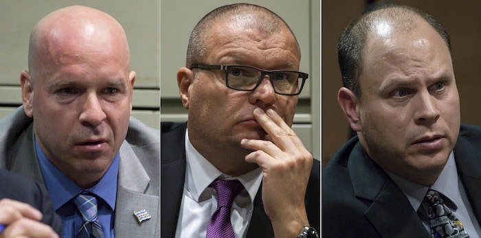 Les trois anciens policiers de Chicago Joseph Walsh, David March et Thomas Gaffney