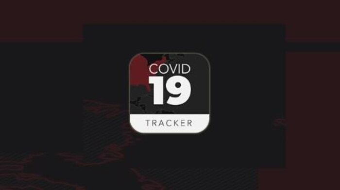 Icône d'une application mobile, sur laquelle il est écrit «COVID 19 TRACKER».