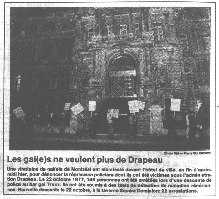 Un article du journal Montréal-Matin.