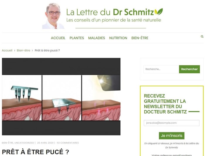 Capture d'écran d'un billet de blogue intitulé «Prêt à être pucé?».