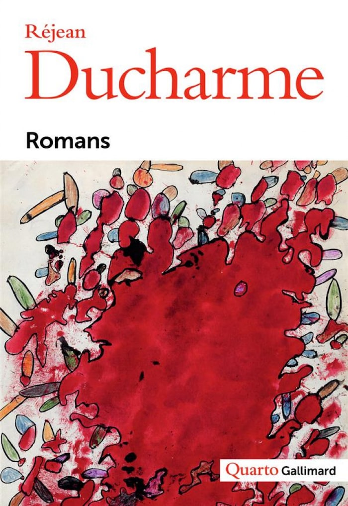 Une page portant le titre : « Réjean Ducharme – Romans », avec une œuvre d'arts visuels sous celui-ci.