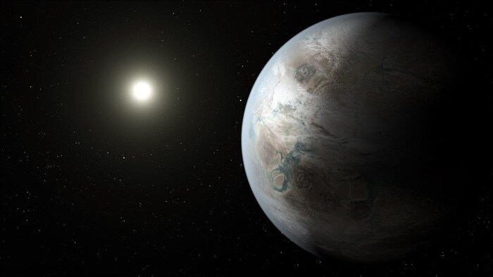Impression artistique de l'exoplanète Kepler-452b.