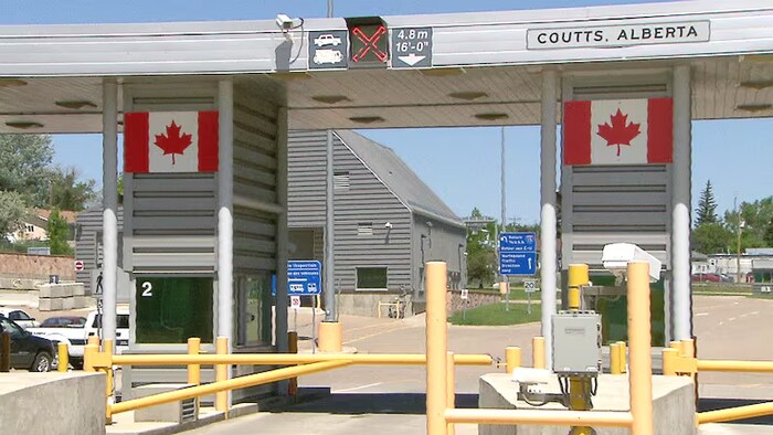 Le poste-frontière de Coutts, entre l'Alberta et les États-Unis.