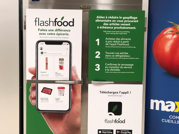 Une affiche illustrant l'application Flash Food et son mode d'emploi. 