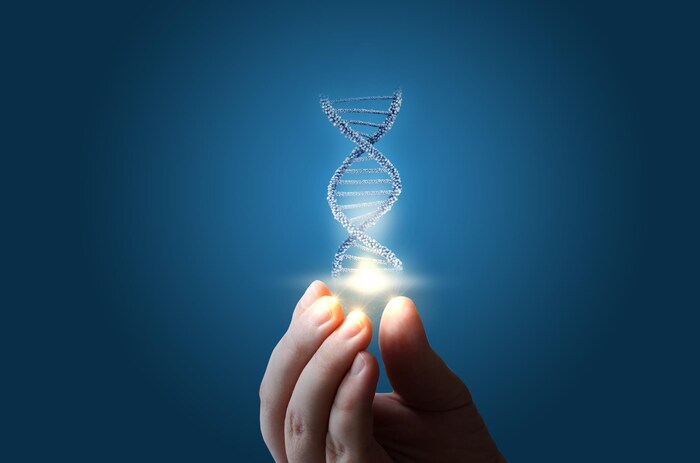 Ilustraton de l'ADN au bout des doigts.