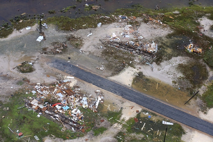 Vue aérienne des dégâts causés par Harvey à Corpus Christi