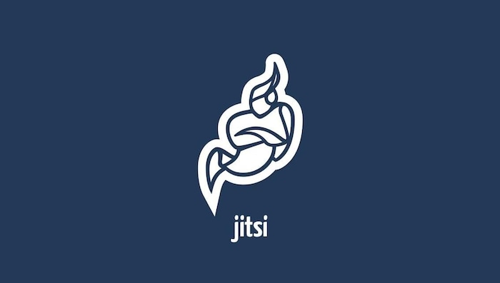 Le logo de l'application Jitsi. C'est une illustration d'un être qui semble être un croisement entre humain, fantôme et sirène.