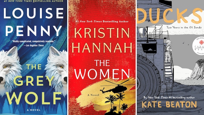 Couverture des livres The Grey Wolf de Louise Penny, The women de Kristin Hannah et Ducks de Kate Beaton