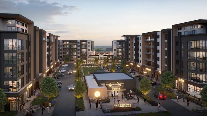 Une maquette d'un projet de développement immobilier à Calgary.
