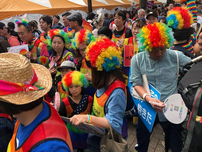 Dans la foule du défilé de la fierté, Tokyo, avril 2019