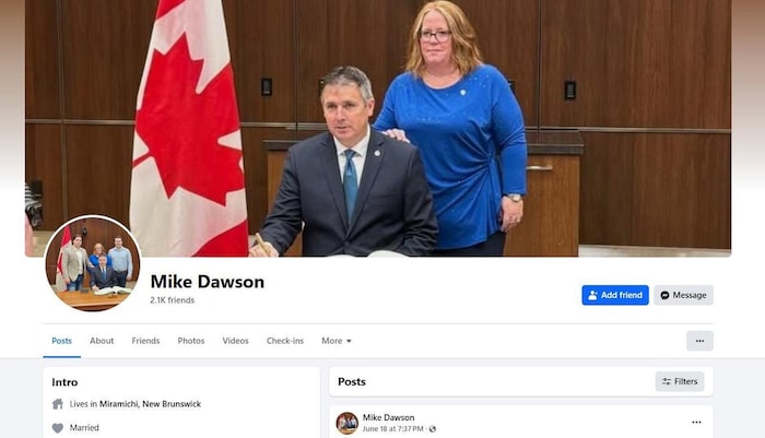 Une capture d'écran de la page Facebook de Mike Dawson.