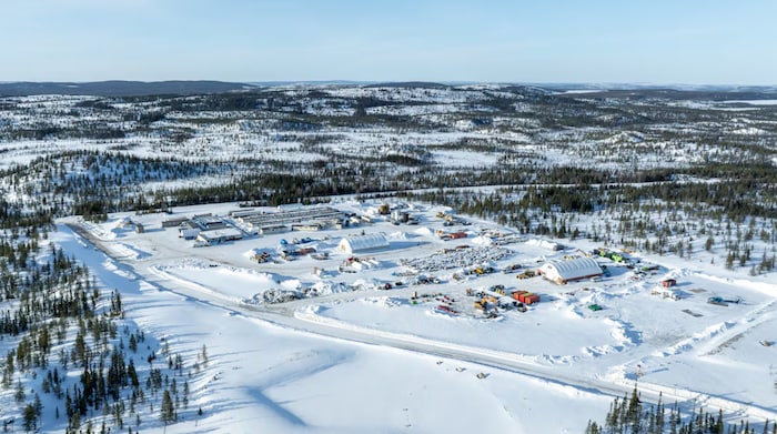 Un camp de base d'un projet minier dans le nord du Québec.