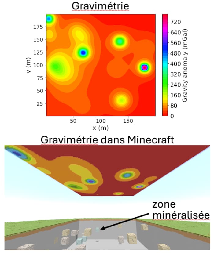 Une image tirée du monde de la géologie de lîle de Terre-Neuve crée par Alexis Johnson, étudiante à la maîtrise en géosciences à l'Université Memorial dans le jeu Minecraft.