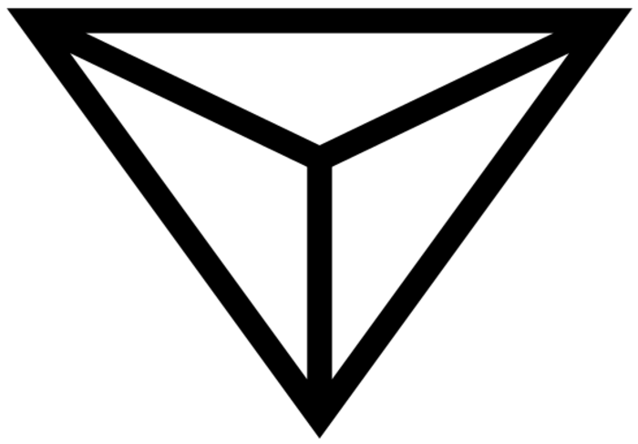 Le symbole de l'œil du dragon, un triangle inversé avec un « Y » au centre