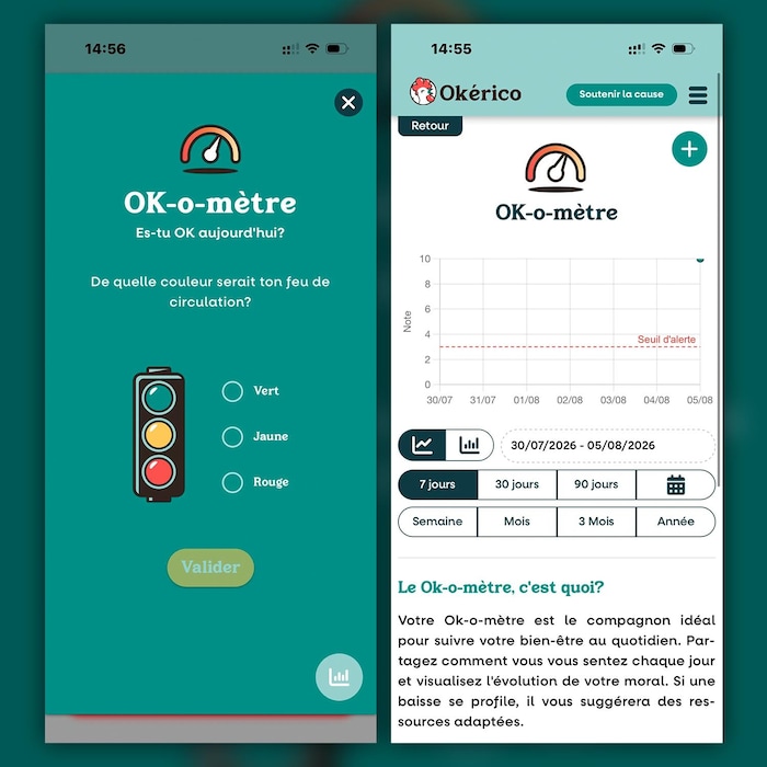 Deux captures d'écran de l'application.