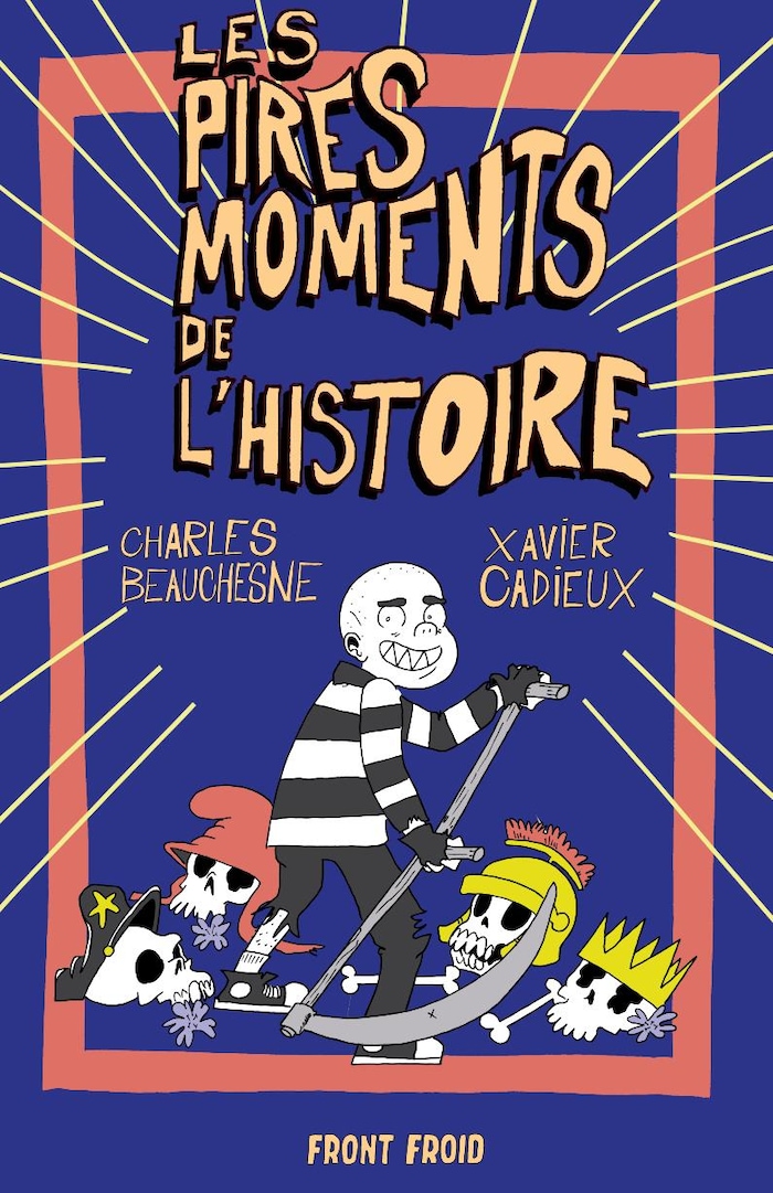 On voit la couverture du livre avec son titre, et l'humoriste Charles Beauchesne en personnage dessin&eacute;.