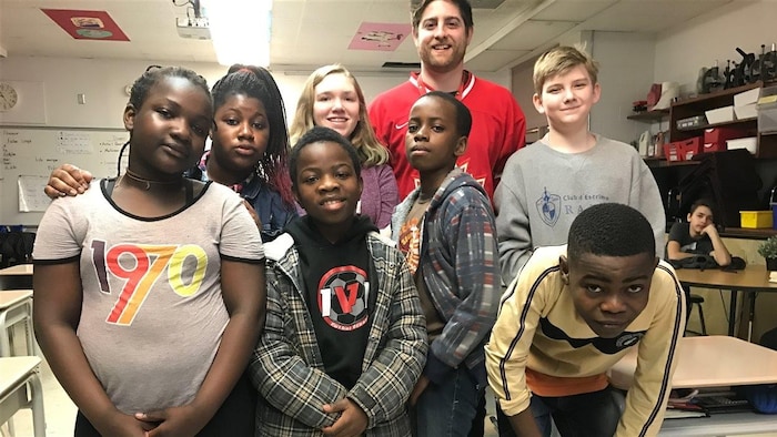 Un groupe d'élèves de l'École Précieux-Sang