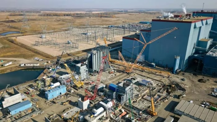Un projet de construction d'une installation de captage du carbone près d'Edmonton, le 19 octobre 2022.