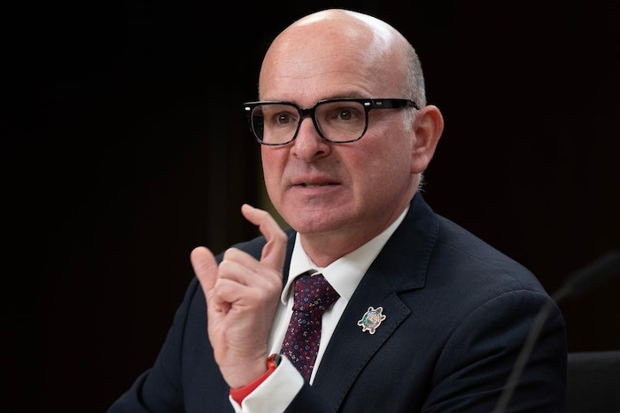 Randy Boissonnault speaks during a news conference.