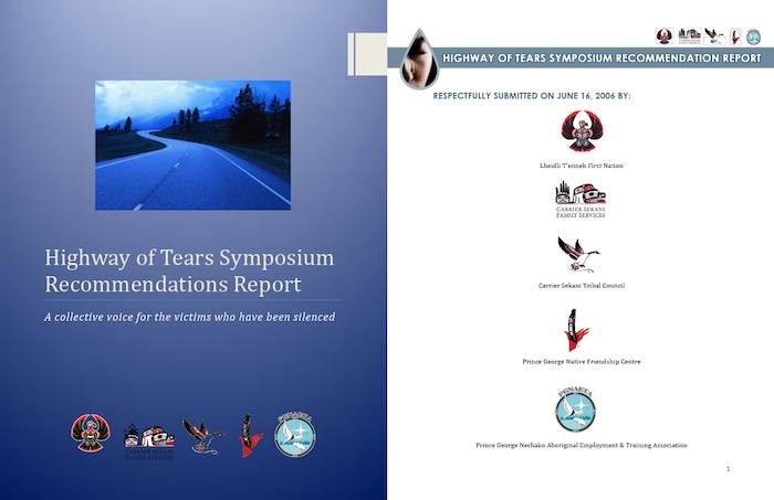 La couverture et la première page du rapport sur la route des larmes de 2006.