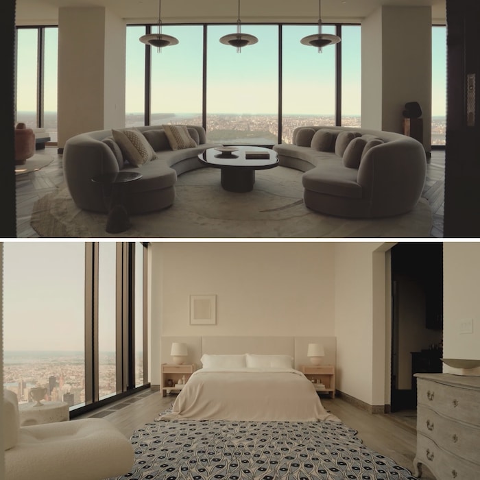 Un salon et une chambre à coucher.
