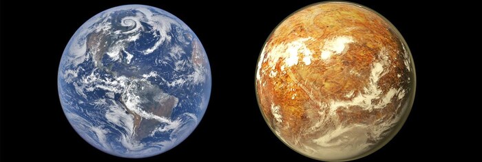 Comparaison de la grosseur de la Terre et de Proxima b.