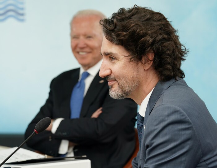 Justin Trudeau and Joe Biden at G7 Summit .