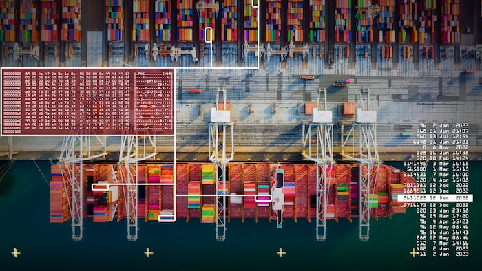 Containers Loaded At A Port.