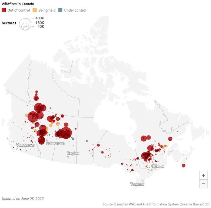 How ’severe and unusual' smoke from Canadian wildfires is spreading and