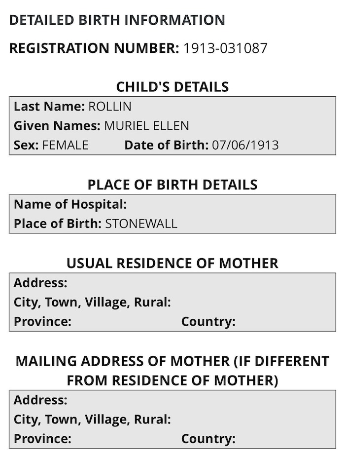 Document de naissance. 