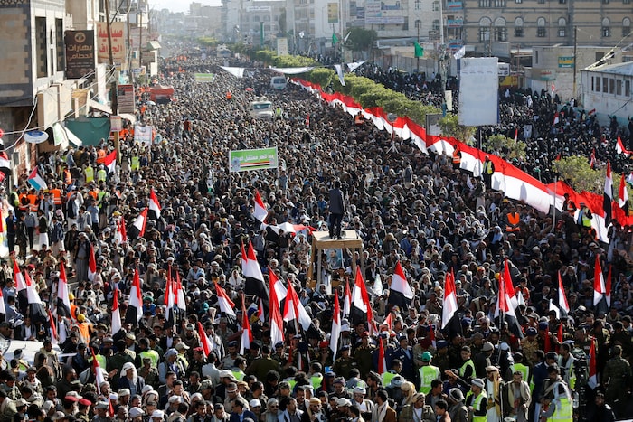 Une manifestation dans les rues de Sanaa, au Yémen