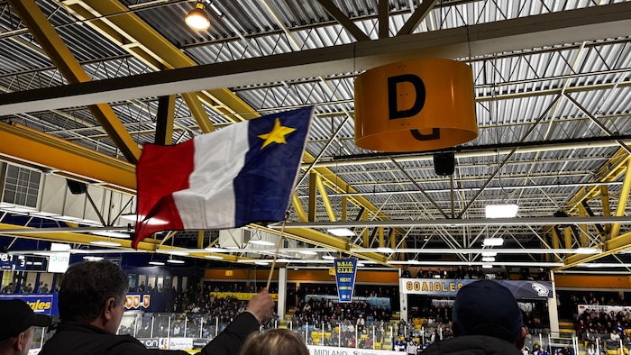 Drapeau bleu blanc rouge avec une étoile.