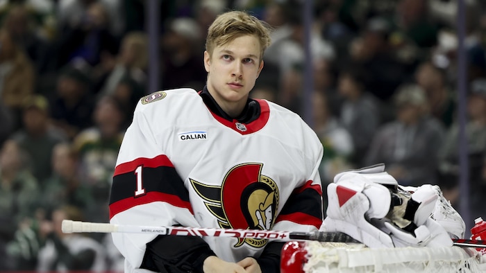 Leevi Merilainen se prépare à l'aube d'un match contre le Wild.