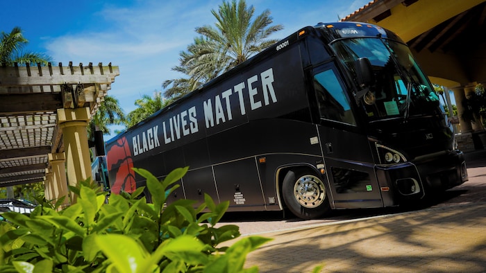One of the busses the Raptors' drove to the Florida bubble in last year exhibited how important the organization felt it was to use its platform for good. 