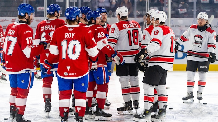 Des joueurs de hockey