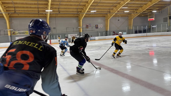 Joueurs de hockey.