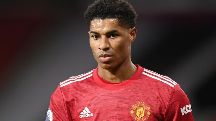 Marcus Rashford dans l'uniforme de Manchester United