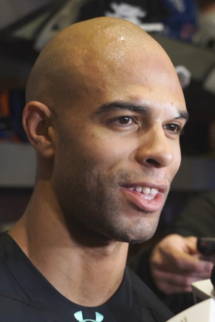 Darnell Nurse lors d'une mêlée de presse. 