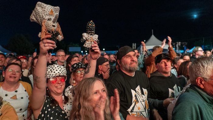 Des personnes sont déguisées lors du concert d'Angine de Poitrine.