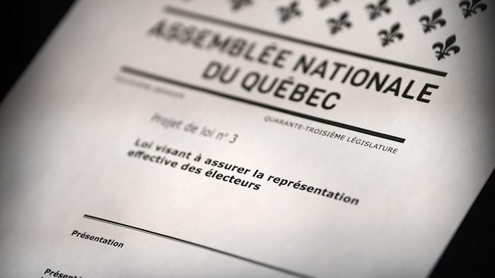 Une photo de la couverture du projet de loi 3