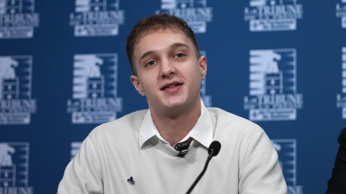 Eliot Estévez-Verville en point de presse.