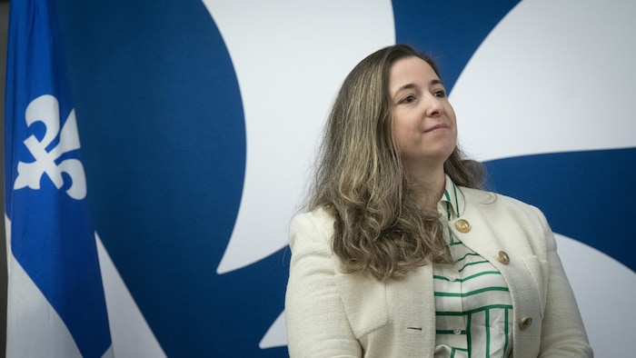 Nathalie Sinclair-Desgagné lors d’un point de presse.