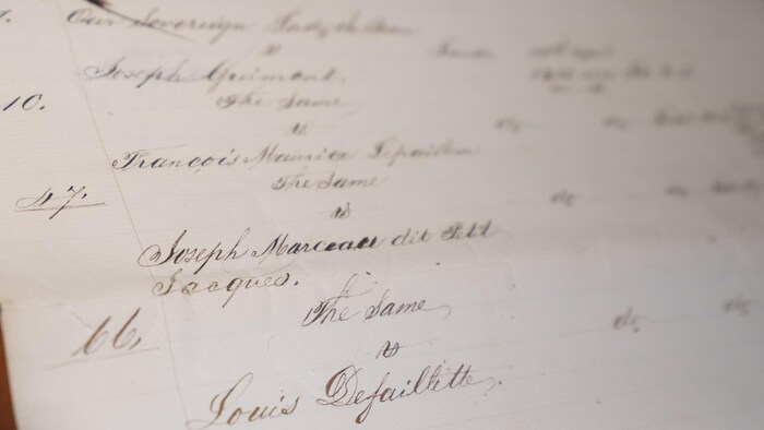 Un document d'époque où est consigné le nom de Joseph Marceau.